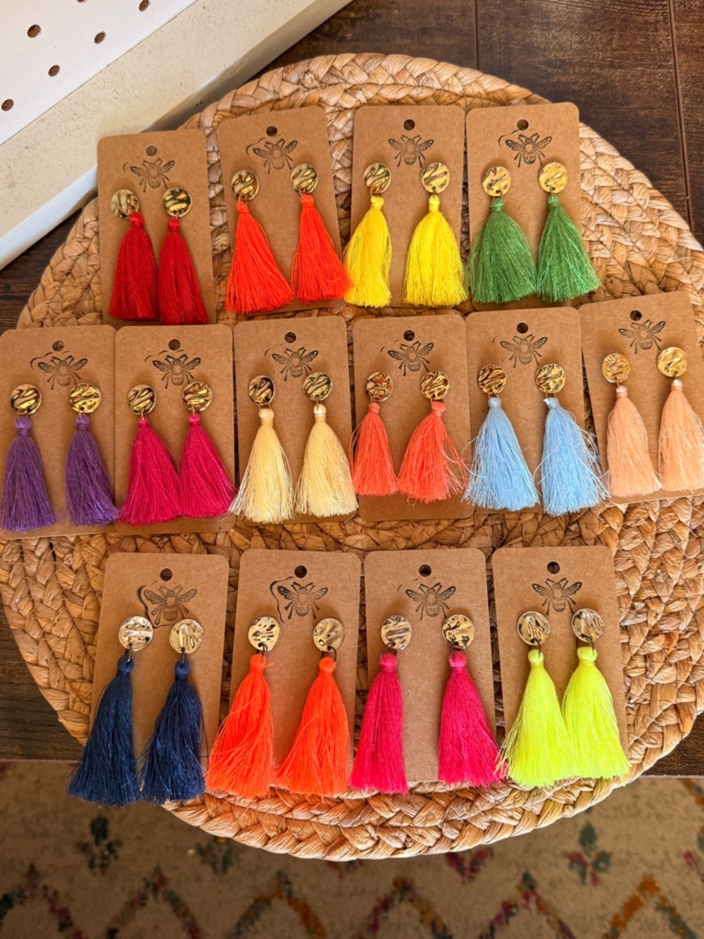 Tassel Drop Earrings - Bright Assorted Colors
